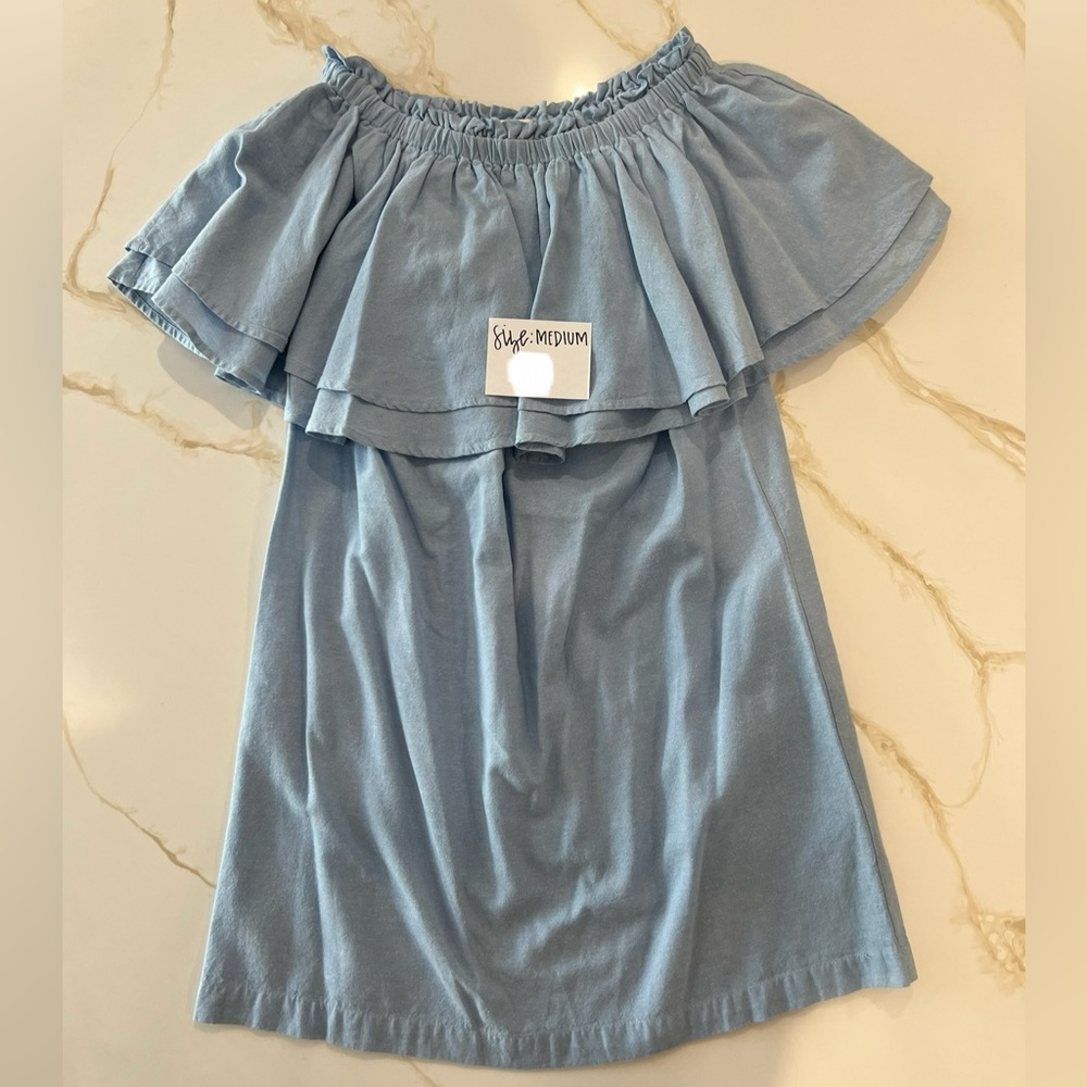 Size M blue mini dress for sale. Good condition.